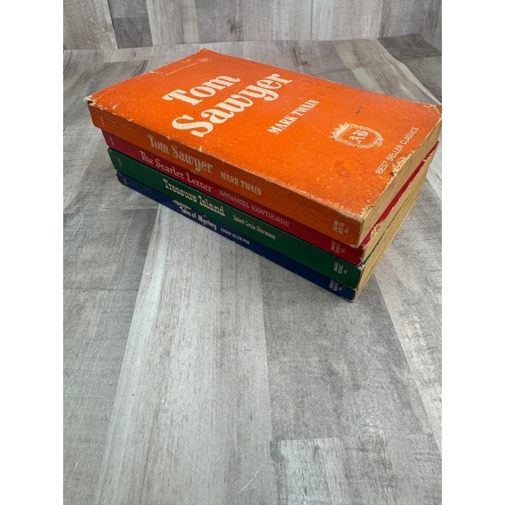 Vintage AB Best Seller Classics Books Lot of 4 PB Tom Sawyer Scarlet Letter